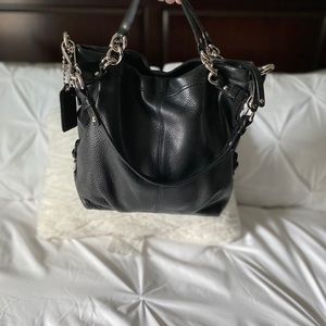 Coach black with silver hardware handbag